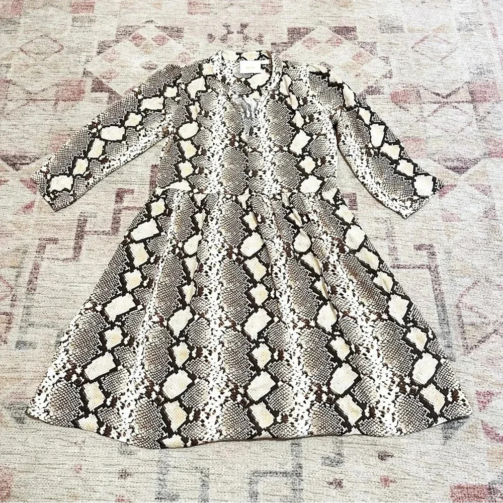 Maeve by Anthropologie Juno Snake Print Dress size XS Extra Small - Picture 5 of 16